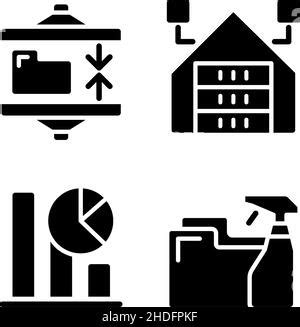 Data Cleaning Black Glyph Icon Stock Vector Image Art Alamy