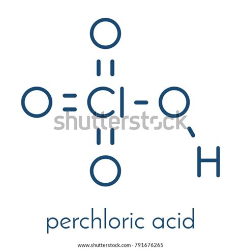 Perchloric Acid Superacid Molecule Skeletal Formula Stock Vector