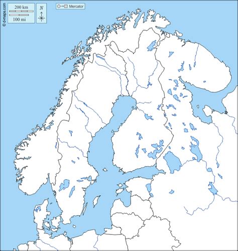 Cartina Muta Nord Europa