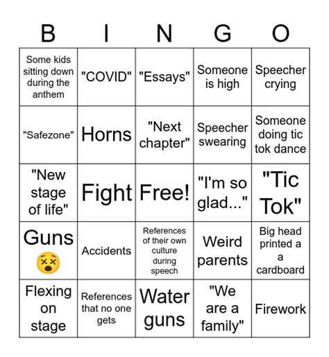 Graduation B I N G O Bingo Card