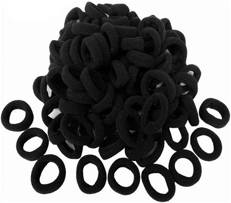 Elastic Hair Bands Ties Girl 100 Pcs Black High Elastic Seamless Hair