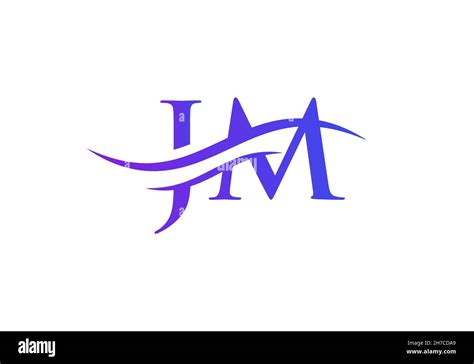 Vector de diseño del logotipo JM Logotipo Swoosh con letra JM