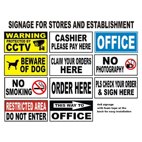 PVC Plastic Signage For Establishment And Store Office Signage