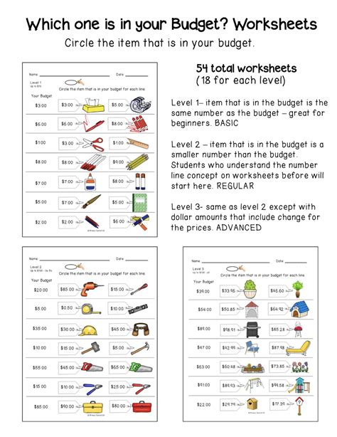 Budget Worksheets Do You Have Enough Money Life Skill Math For