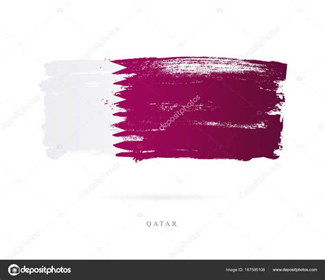 Flag Of Qatar Brush Strokes Stock Vector By Chekat