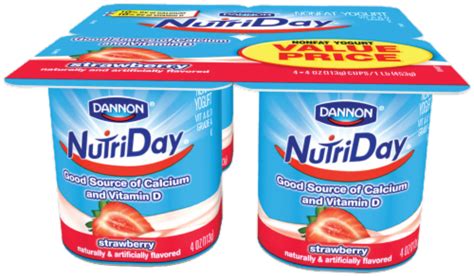 Dannon Nutriday Strawberry Yogurt, 4 ct / 4 oz - Kroger