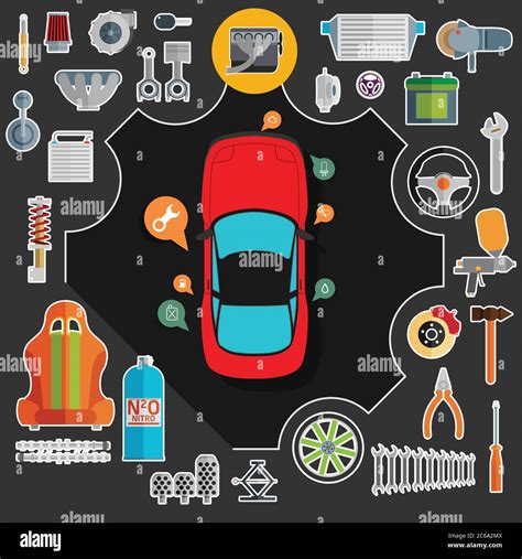 Auto Spare Parts Stock Vector Images Alamy