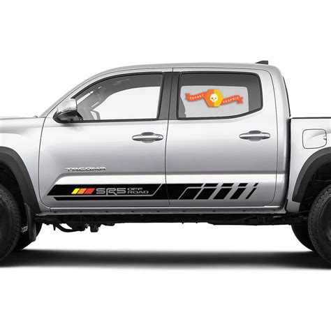 Tacoma Sr Toyota Side Bed Doors Rocker Panel Stripes Stickers Trd