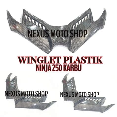 Winglet Ninja 250 Karbu Winglet Plastik Karbon Ninja 250R Karbu