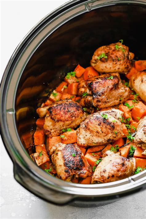 Steps To Prepare Slow Cooker Chicken Thighs And Potatoes