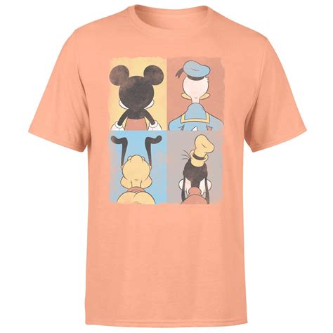 Donald Duck Mickey Mouse Pluto Goofy Tiles Men S T Shirt Coral Zavvi Nl