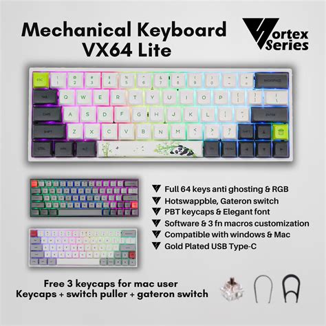 VortexSeries VX64 Lite Hotswappable Mechanical Keyboard – VortexSeries