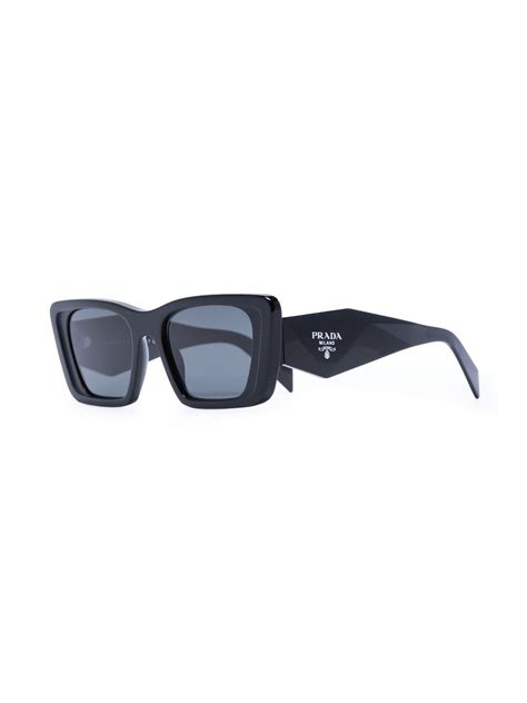 Prada Eyewear Oversized Rectangular Frame Sunglasses Black Farfetch