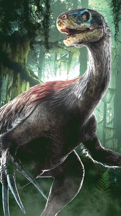 An Artists Rendering Of A Dinosaur In The Forest