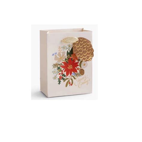 Rifle Paper Co Holiday Bouquet T Bag Small Berings