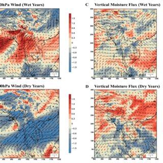 Wind Vectors Anomalies Ms At Hpa Shading Color Shows The