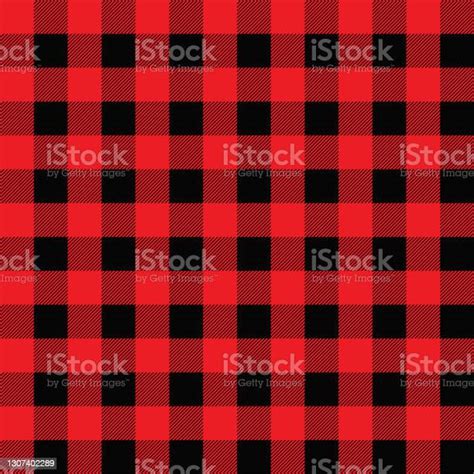 Buffalo Plaid Pattern In Red And Black Seamless Background Stock Illustration Download Image