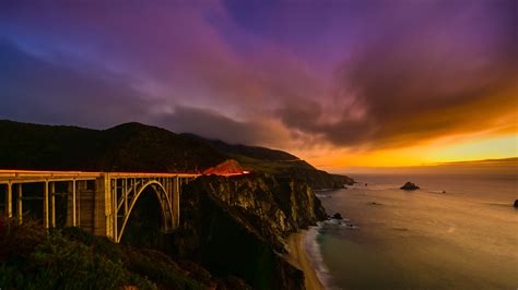 Bixby Creek Bridge Coastline Big Sur Coast Of California 4k 5k Hd