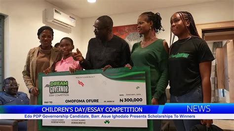 Edo Pdp Gov Ship Candidate Barr Asue Ighodalo Presents Scholarship To