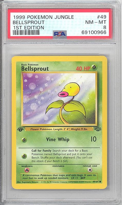 PSA 8 Pokemon Card Jungle 49 64 BELLSPROUT Common 1st Edition