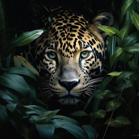 Jaguar Se Esconde En Una Jungla Foto Premium