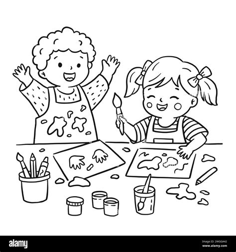 kids drawing  kindergarten illustration  cartoon doodle style cute