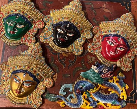 Brass Nepalese Masks, Nepal Masks Wall Decor, Dragon Metal Wall Decor - Etsy