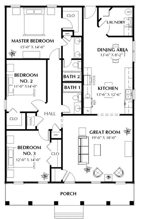 107 best House plans under 1300 sq ft images on Pinterest | Floor plans, Ranch home plans and ...