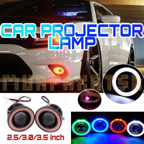 Pc Set Lm Car Cob Led Angel Eyes Fog Light Lens Projector Halo