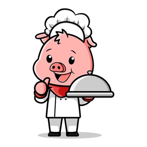 Premium Vector Cute Pig Chef Vector Design