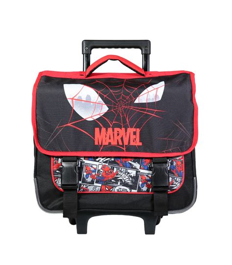 Cartable à roulettes 38 cm Spider Man Noir Toile d araignée