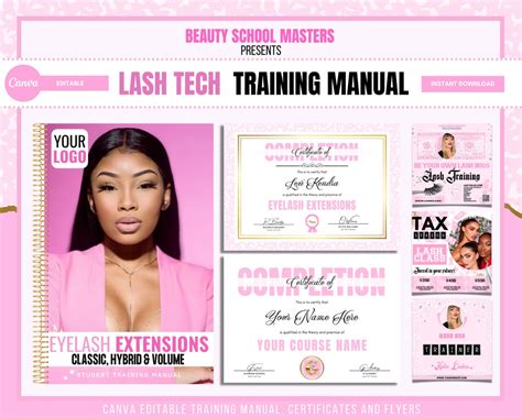 Lash Manual Custom Canva Editable Training Manual Classic Volume