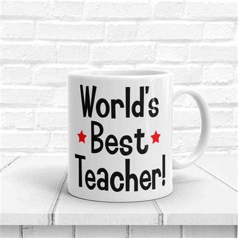 Worlds Best Teacher Mug Best Teacher Coffee Mug Teacher Christmas