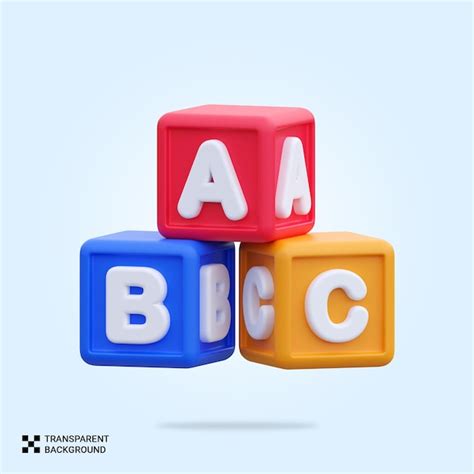 Icono De Bloque De Abecedario Psd 3d Archivo Psd Premium