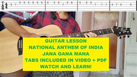 GUITAR LESSON Jana Gana Mana On Guitar TABS Included In Video And