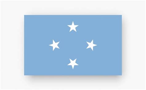 Premium Vector Micronesia Federated States Detailed Flag On White Background Vector Illustration