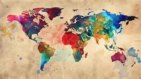 Premium Photo | A world map with a watercolor aesthetic abstract ...