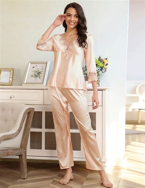 High Quality Long Sleeve Silk Pajama Set Two Piece Set Ohyeahlady