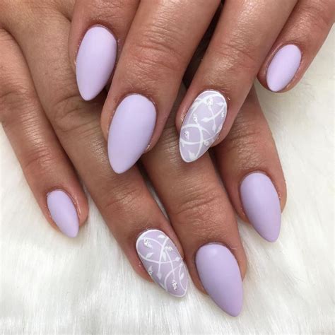 80 Cute Almond Shaped Nail Designs 2018 Nail Design Lilac Nails Lavender Nails