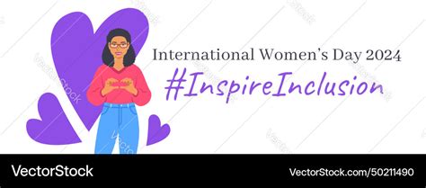 Inspire Inclusion International Womens Day Banner Vector Image