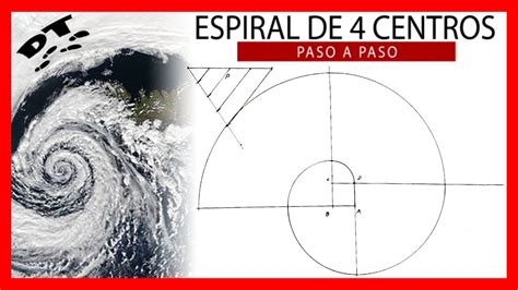 Espiral de 4 centros paso a paso Curvas técnicas Dibujo técnico