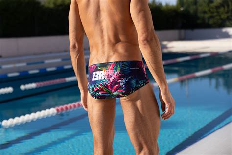 Man black and grey swim trunks | Z3R0D