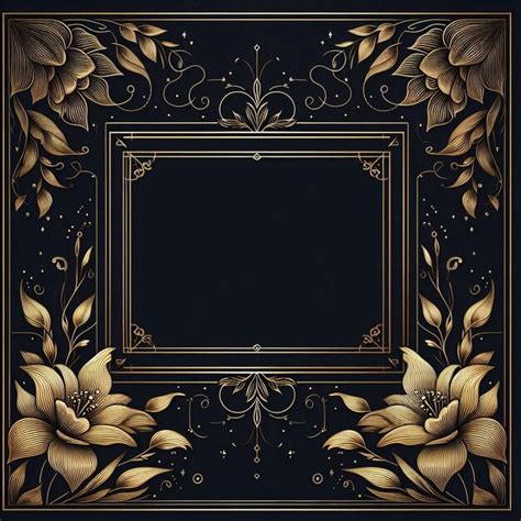 Premium Photo Luxury Golden Floral Frame Design Elegant Floral Frame