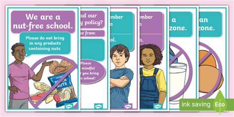 Editable Lunchtime Allergy Display Posters Twinkl