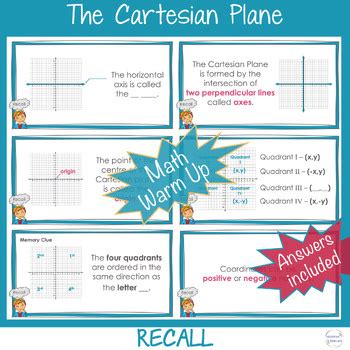 Cartesian Plane WARM UP Coordinate System Ordered Pairs 5th 6th Grade