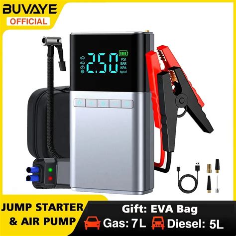 Buvaye Car Jump Starter Air Pump In Air Compressor Outdoor Power