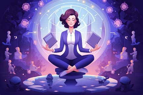 Premium Vector Business Woman Doing Meditation