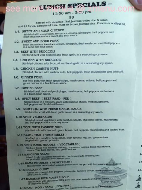 Menu At Sawadee Thai Cuisine Restaurant Sequim