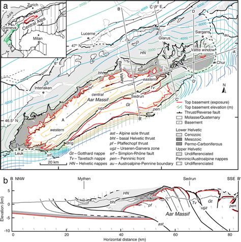 A Simplified Structural Map Of The Central Swiss Alps Modified From