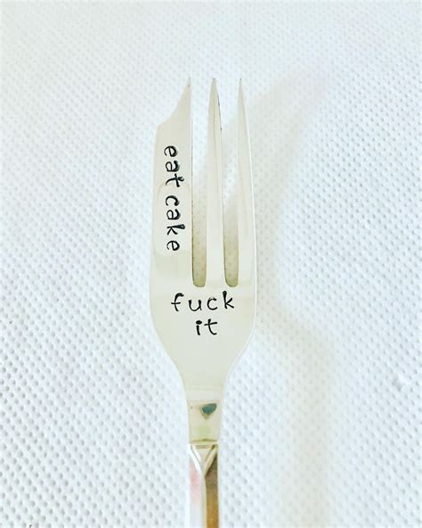 Profanity Cake Fork Fuck It Eat Cake Etsy